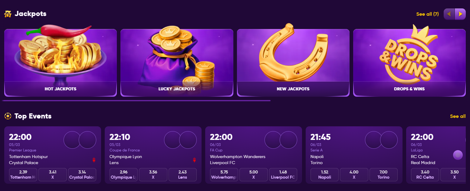 Kingmaker Jackpots und Top Events